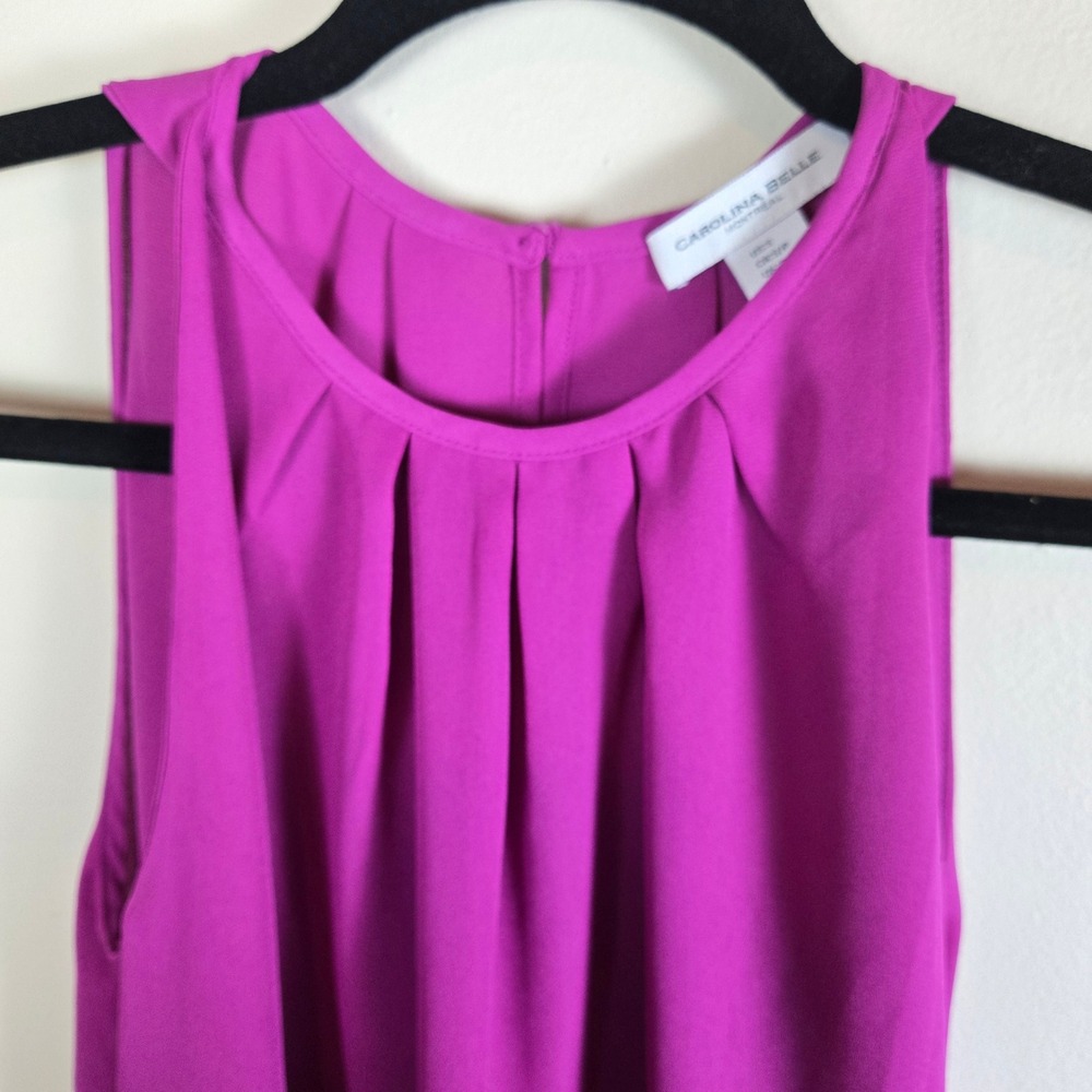 Carolina Belle Montreal Women's Sleeveless Blouse Fuchsia Small Workwear Office - Picture 5 of 9
